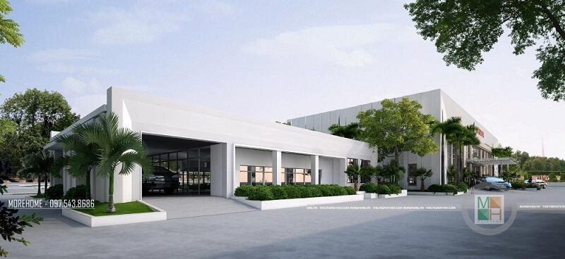 Thiết kế kiến trúc trung tâm và văn phòng sát hạch lái xe cho Honda hiện đại